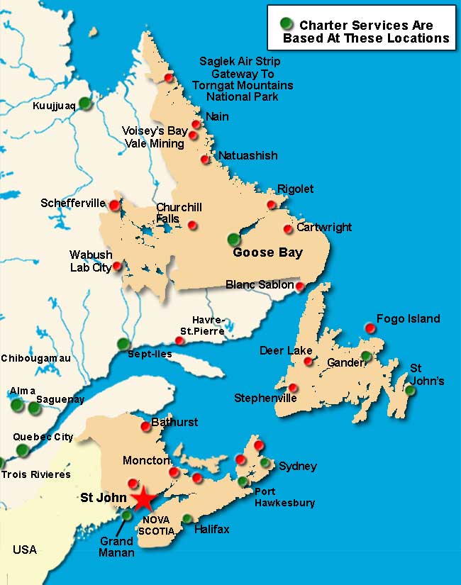 Saint John Air Charter Directory